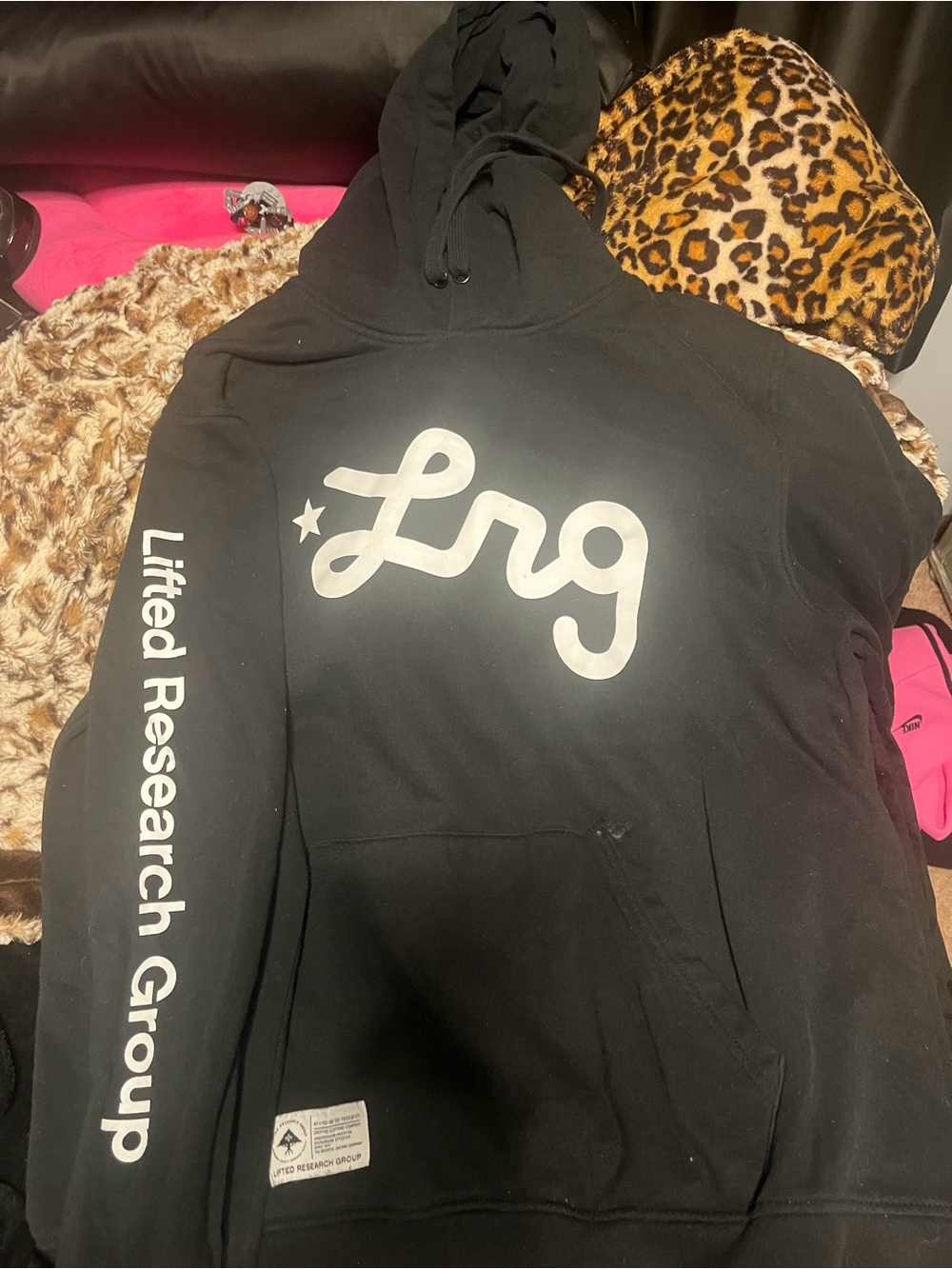 Lrg Black Hoodie with White Logo